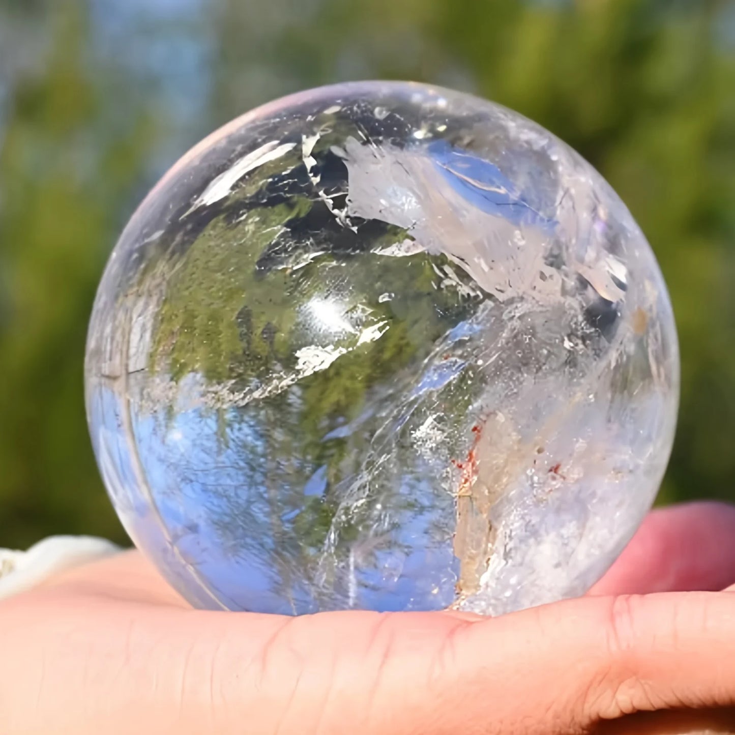 Large Clear Quartz Crystal Sphere Polished Ball Gift
