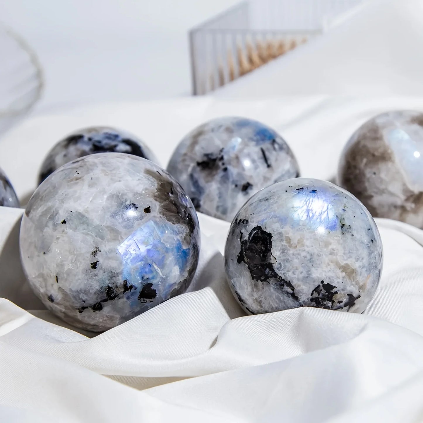 1PC Large Flash Rainbow Moonstone Crystal Sphere Elegant Home Decor Unique Gift Holiday Party Decorations