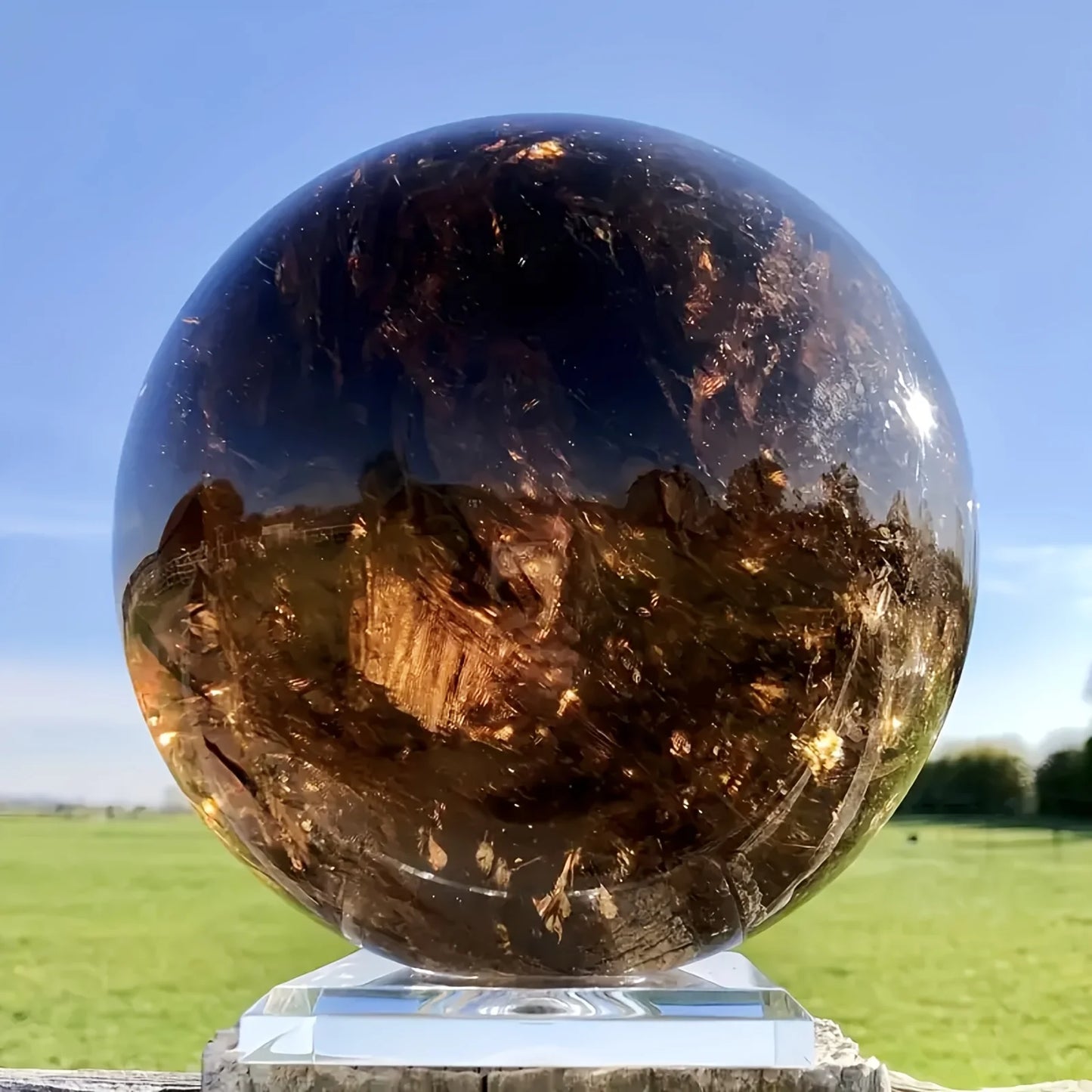 Smoky Quartz Crystal Sphere Unique Gift For Home Decor