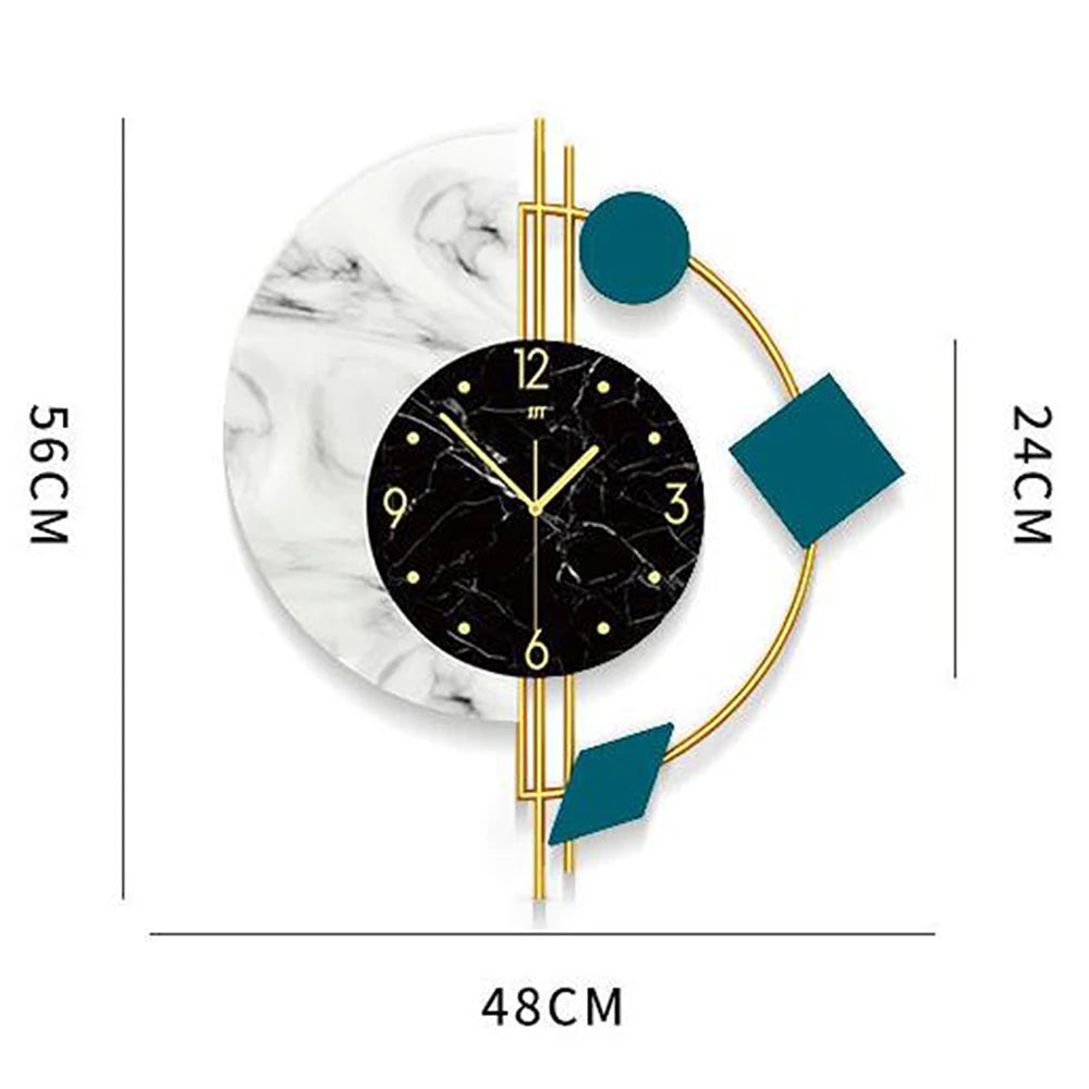 Nordic Wall Clock Creative Living Room Silent Luxury Home Decor Wall Clock for Study Outdoor Dining Room Porch Balcony