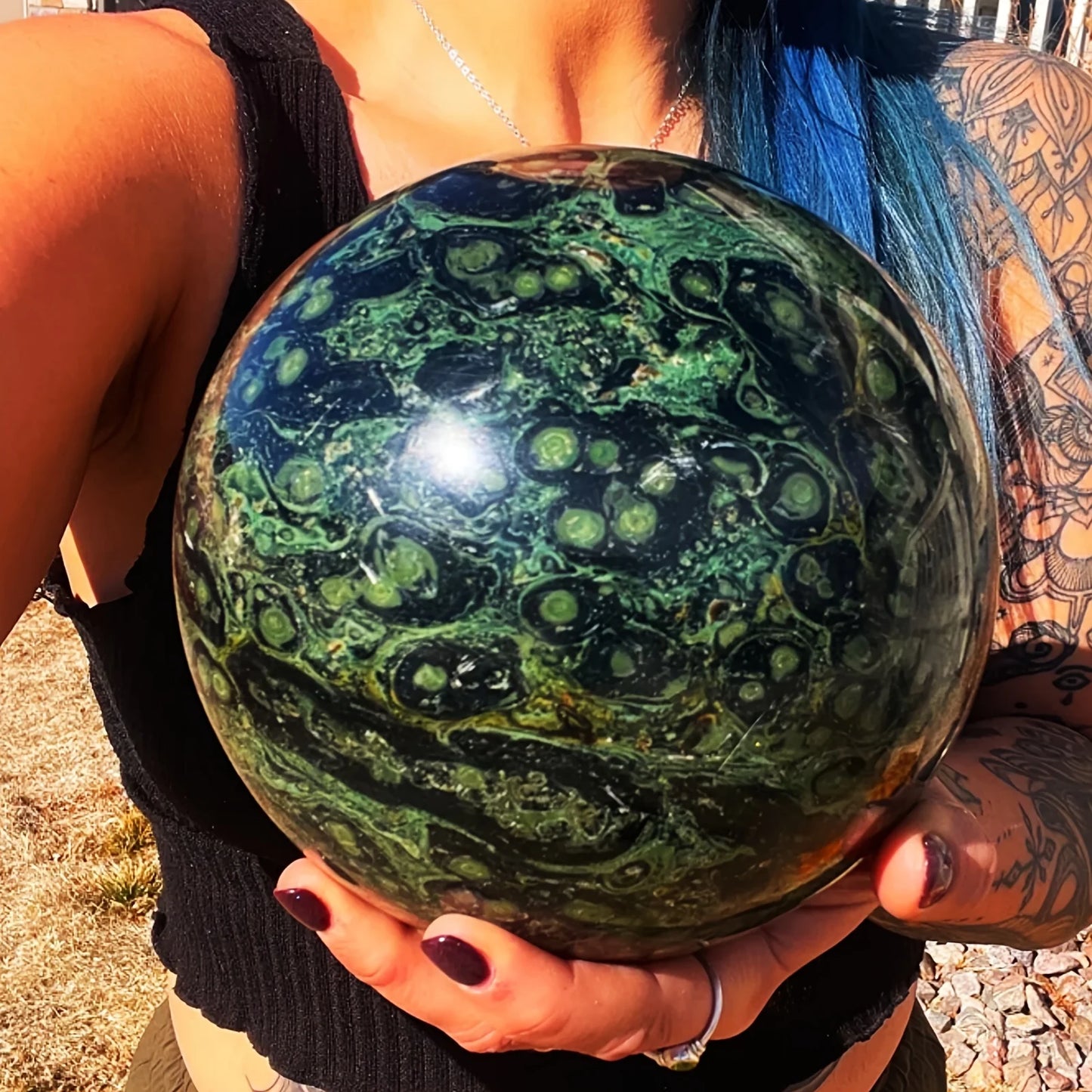1pc Large Elegant Kambaba Jasper Sphere Polished Stone Ball for Home Decor and Gift Reiki Healing Gift