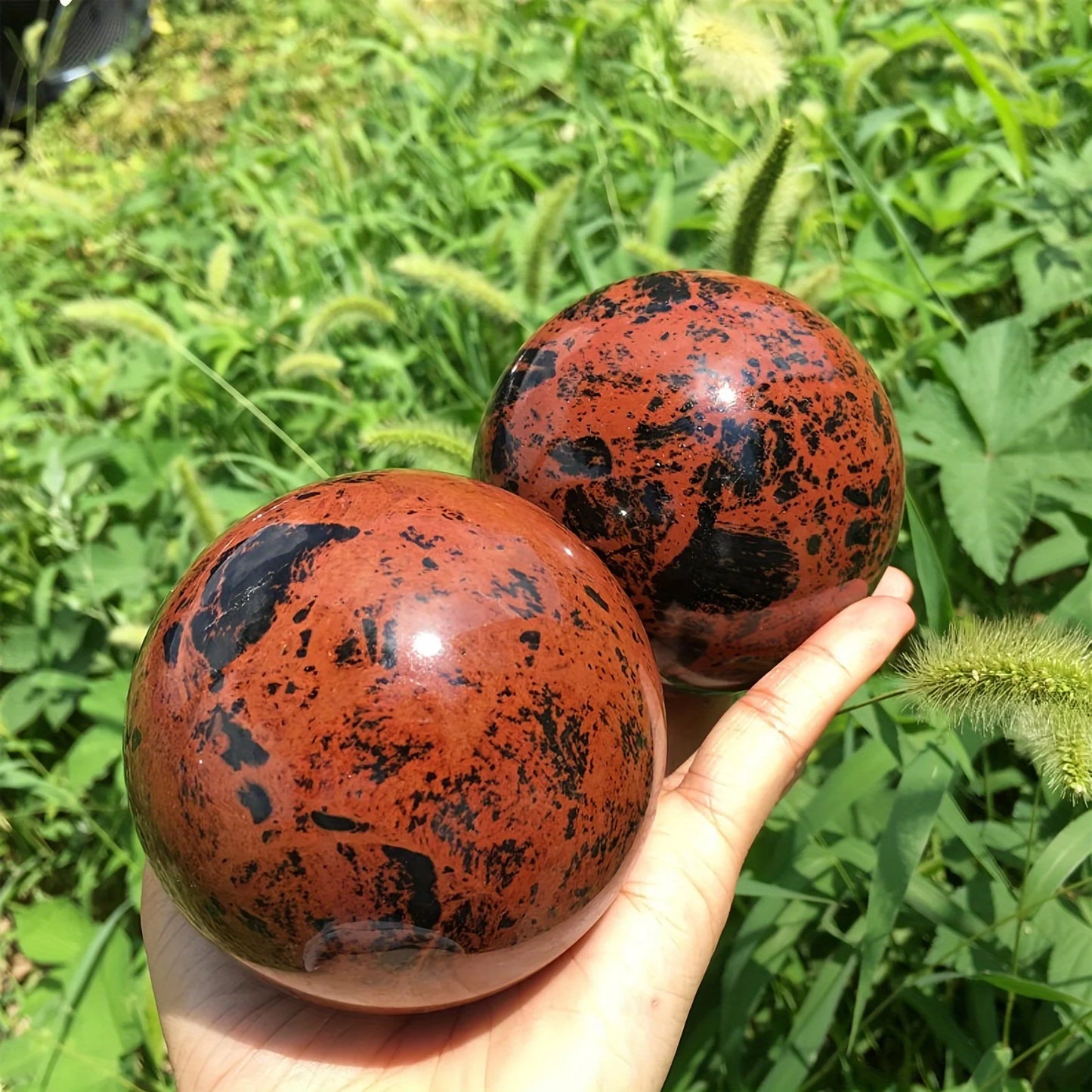 Red Obsidian Sphere Polished Crystal Display Piece Gift