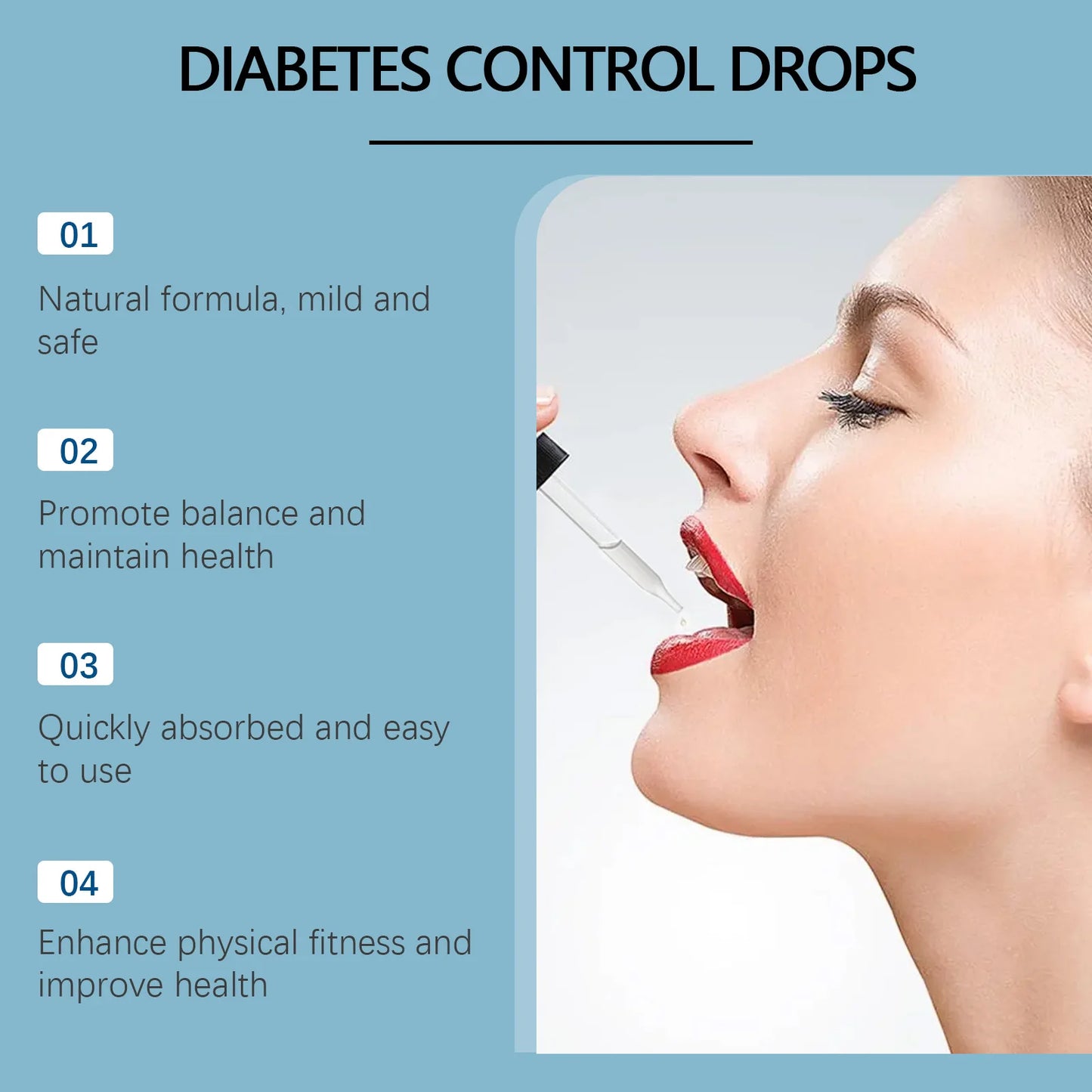 Googeer 30ml Blood Sugar Control Drops Vitamin B1 Oral Regulator Enhance Immunity Health Care