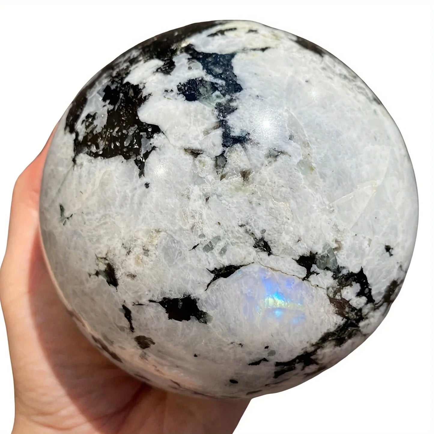 1PC Large Flash Rainbow Moonstone Crystal Sphere Elegant Home Decor Unique Gift Holiday Party Decorations