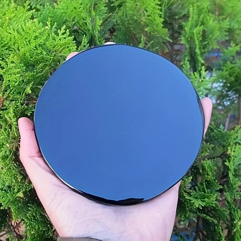 Black Obsidian Mirror Crystal Home Decor Mineral Specimen