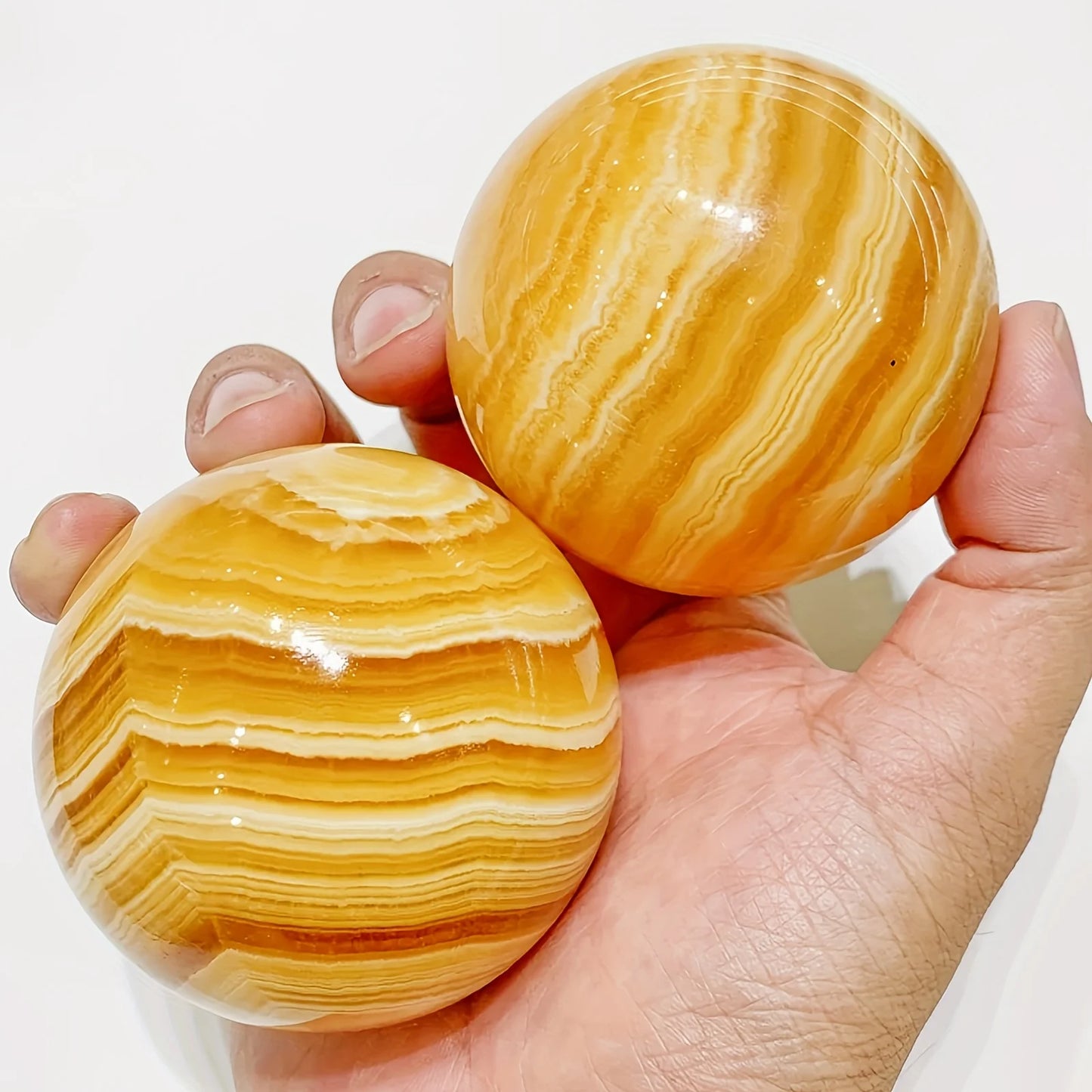 Orange Calcite Crystal Ball For Banquets And Holiday Decor
