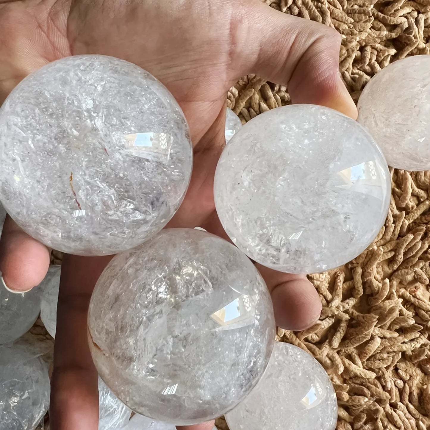 Large Clear Quartz Crystal Sphere Polished Ball Gift