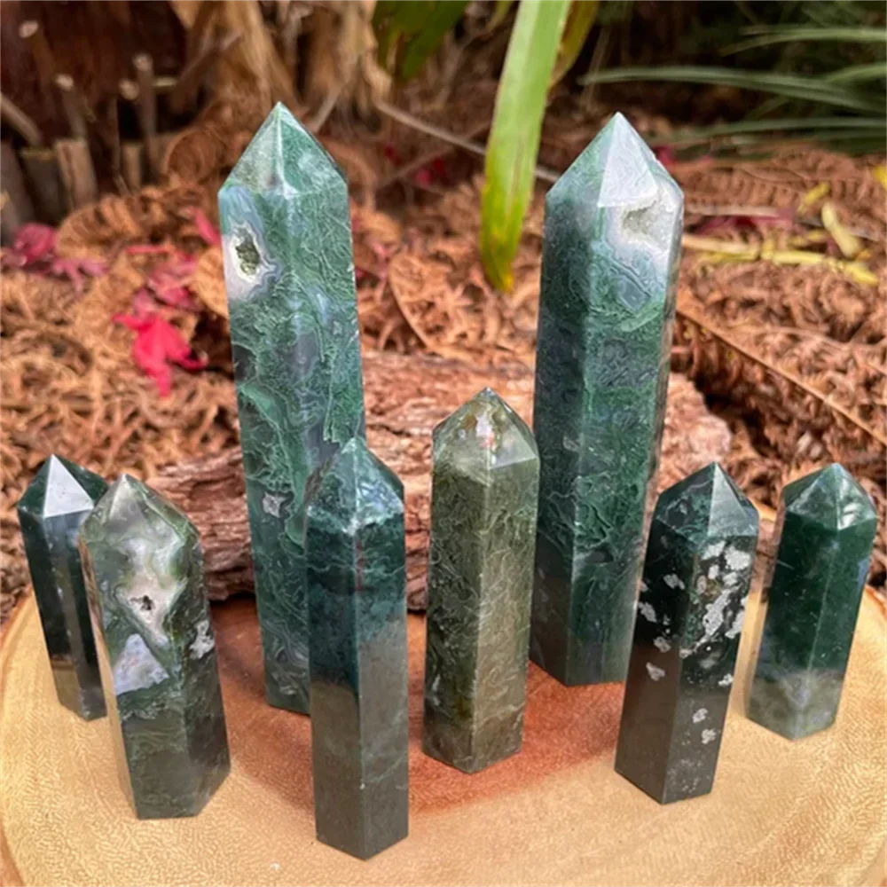 Water Grass Agate Quartz Point Obelisk Tower For Home Decor