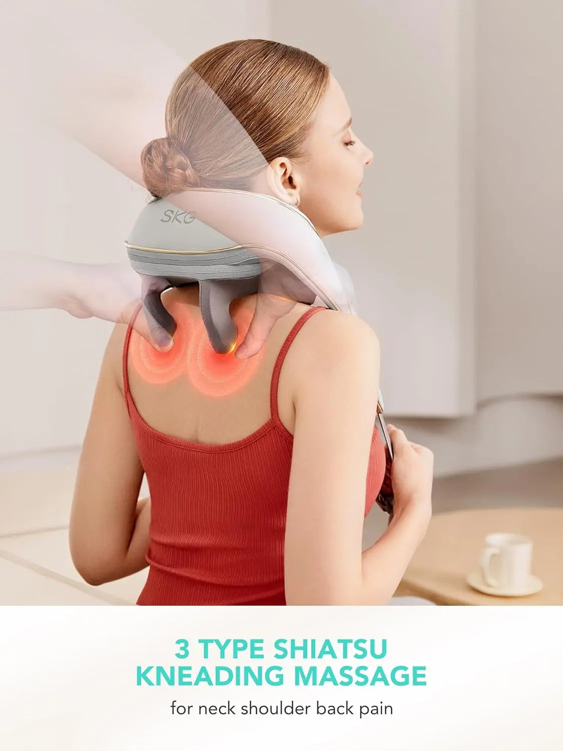Neck and Shoulder Massager with Heat for Relaxation and Pain Relief Electric Massage Gift Idea SKG H5 Mini