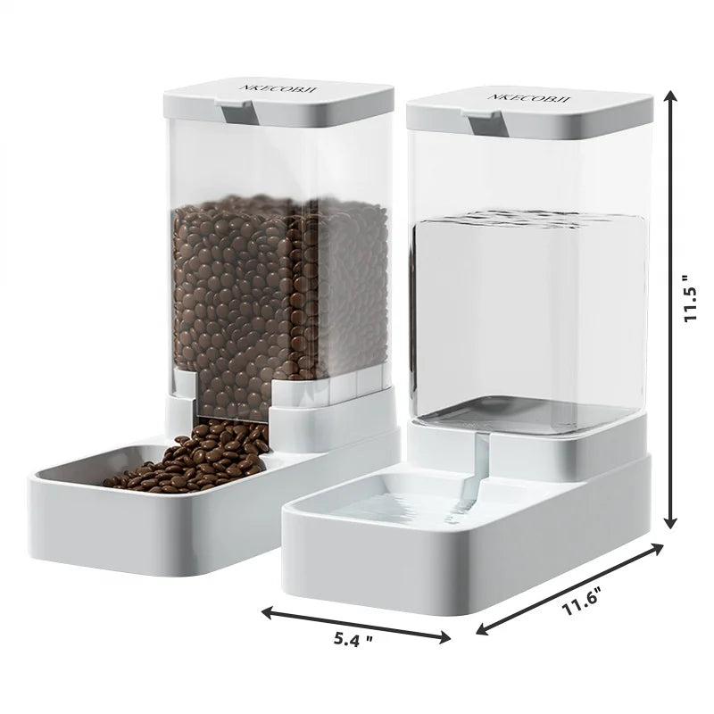 Pet Automatic Feeder Gravity Dispenser Food Storage Bucket Large Capacity Food Grade Materials Easy Cleaning for Cats and Dogs