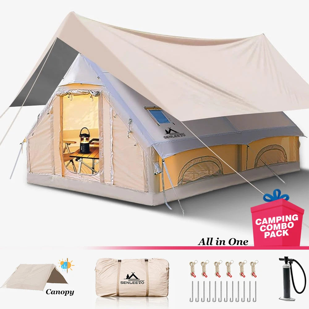 4 Season Inflatable Tent For Camping With Hand Pump Portable Glamping Tent