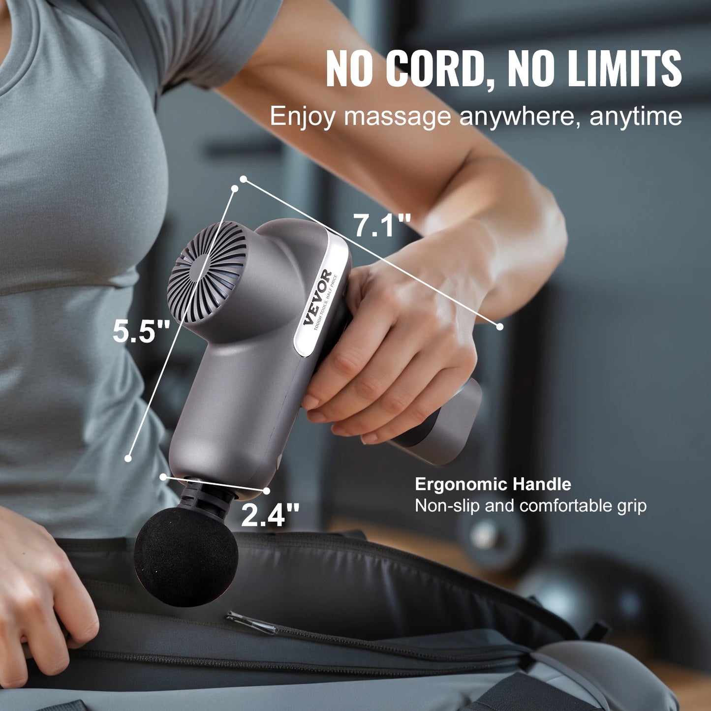 SucceBuy Mini Massage Gun Percussion 5 Speed Levels 6 Heads
