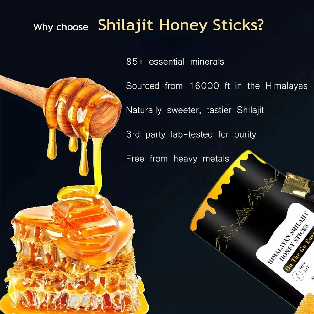 Shilajit Honey Sticks 30 Pack For Energy And Cognition