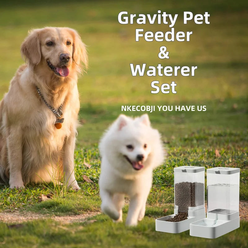 Pet Automatic Feeder Gravity Dispenser Food Storage Bucket Large Capacity Food Grade Materials Easy Cleaning for Cats and Dogs