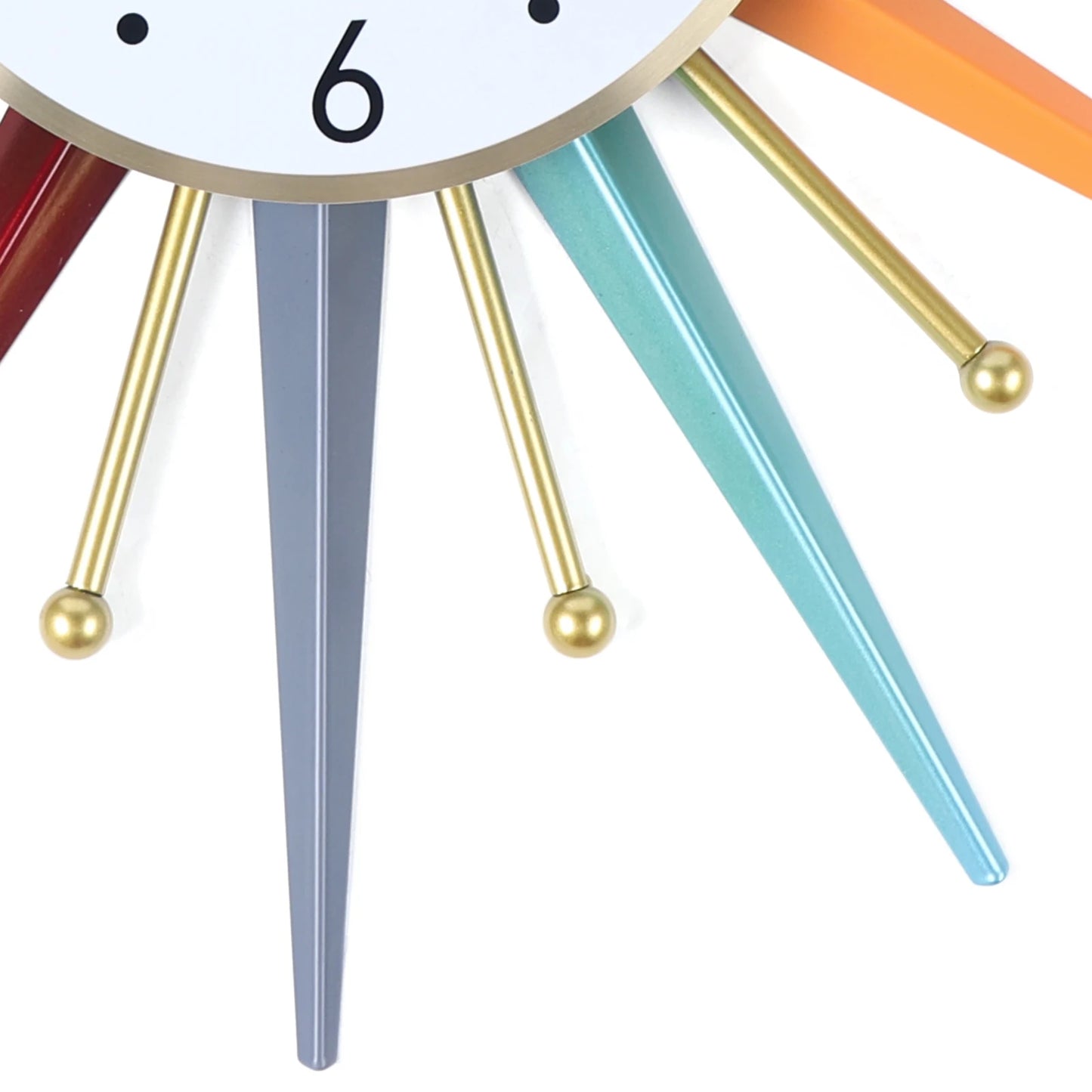 Wall Clock 22 Inch, Mid Century Wall Clock Starburst Clock Modern Decor Silent Non-Ticking Big Wall Clocks for Living Room