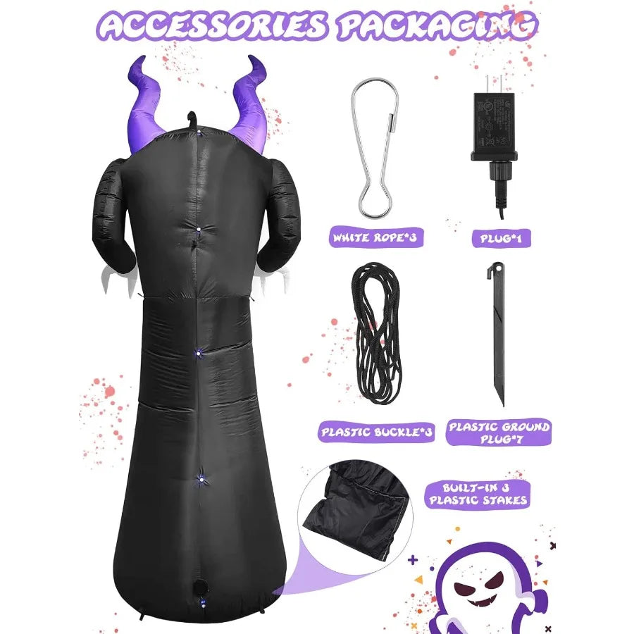 10 Ft Halloween Inflatable Ghost And Pumpkin Decoration LED