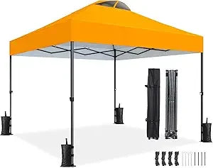 Amada 13x13 Pop Up Gazebo Outdoor Canopy Tent with Mosquito Netting for Backyard and Patio Furniture