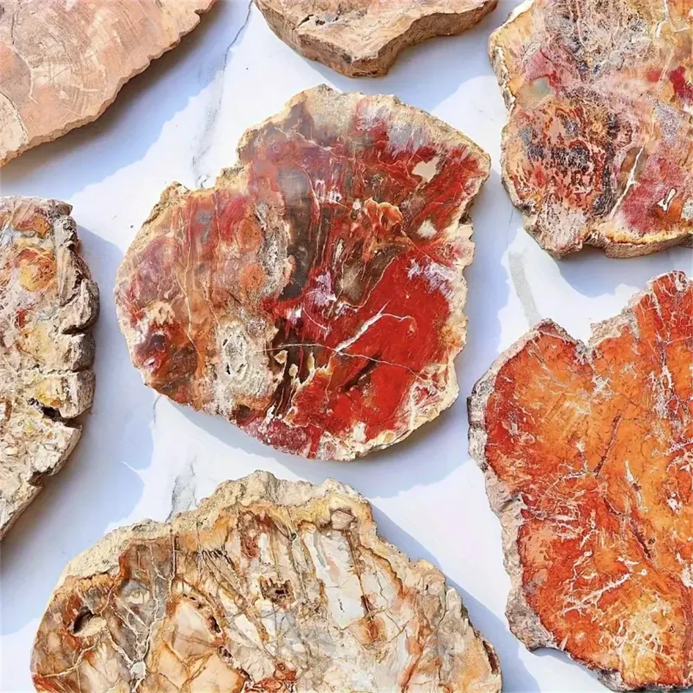 1pc Large stone wood crystal panels - With intricate wood grain and mineral patterns, featuring natural stone decoration,