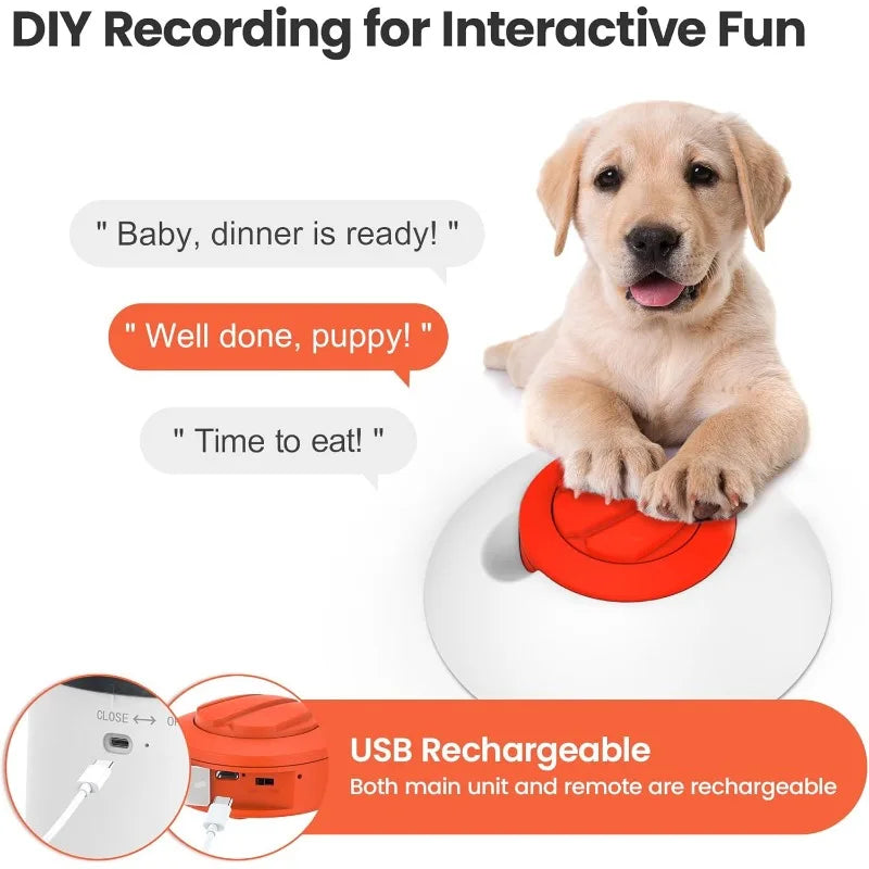 Dog Puzzle Feeder Toy Interactive IQ Training Electronic Dog Toys Automatic Rechargeable Treat Dispenser Push Remote 280ml Capacity