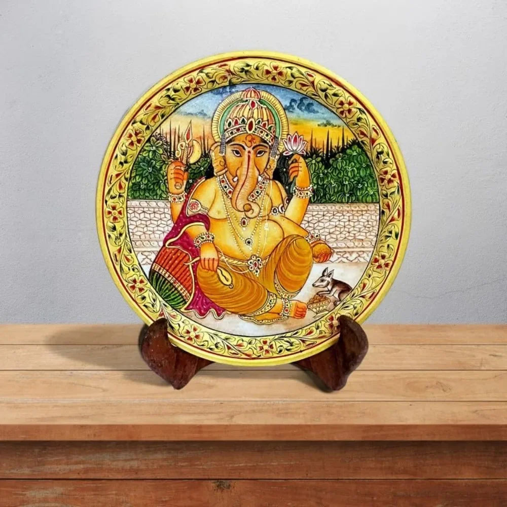 Handicraft Kingdom Marble Plate With Stand For Office