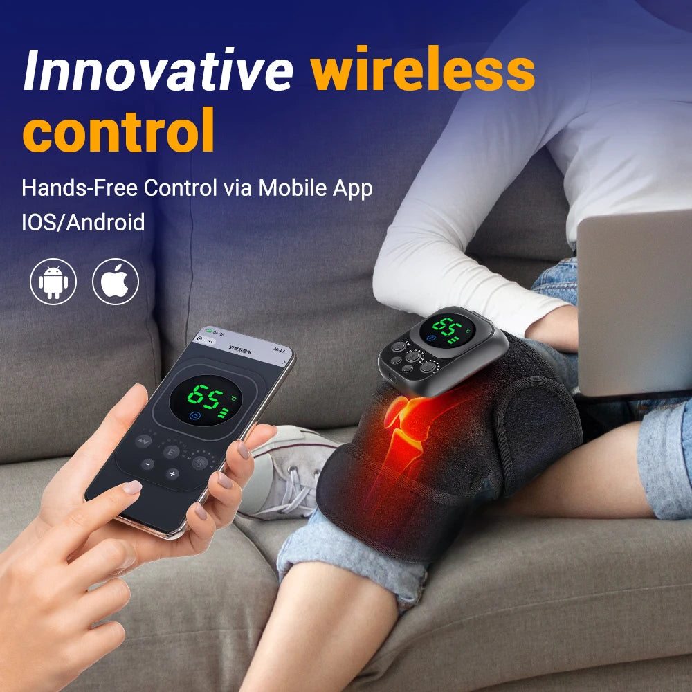 3 in 1 Shoulder Knee Elbow Heated Vibration Knee Massager Pad for Joint Pain Relief and Health Care Support Belt