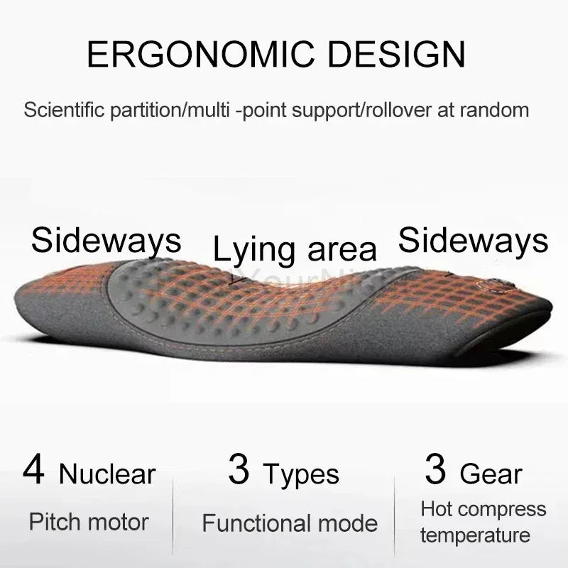 Okayso Waist Pillow Back Massage Protection Pad Heating Vibrating Back Massager for Waist Relief and Support