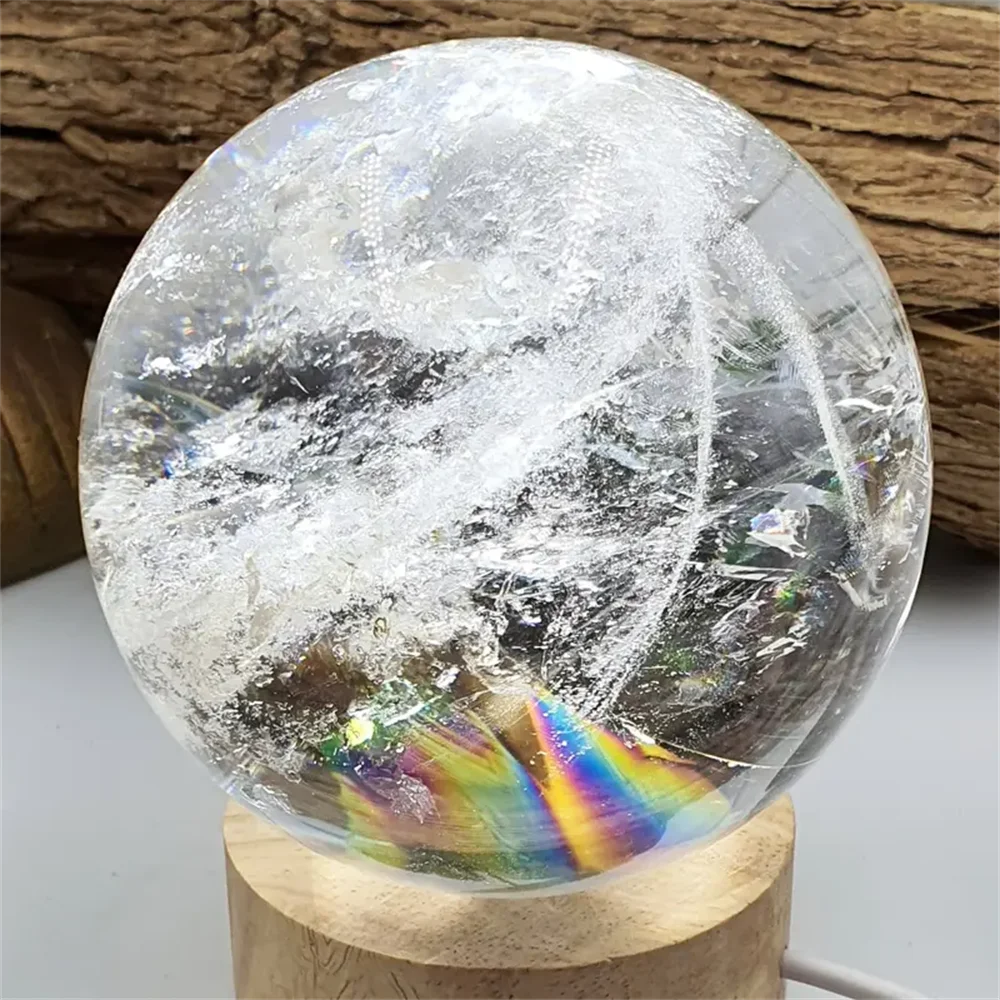 Delicate White Calcite Crystal Ball Healing Gemstone Gift