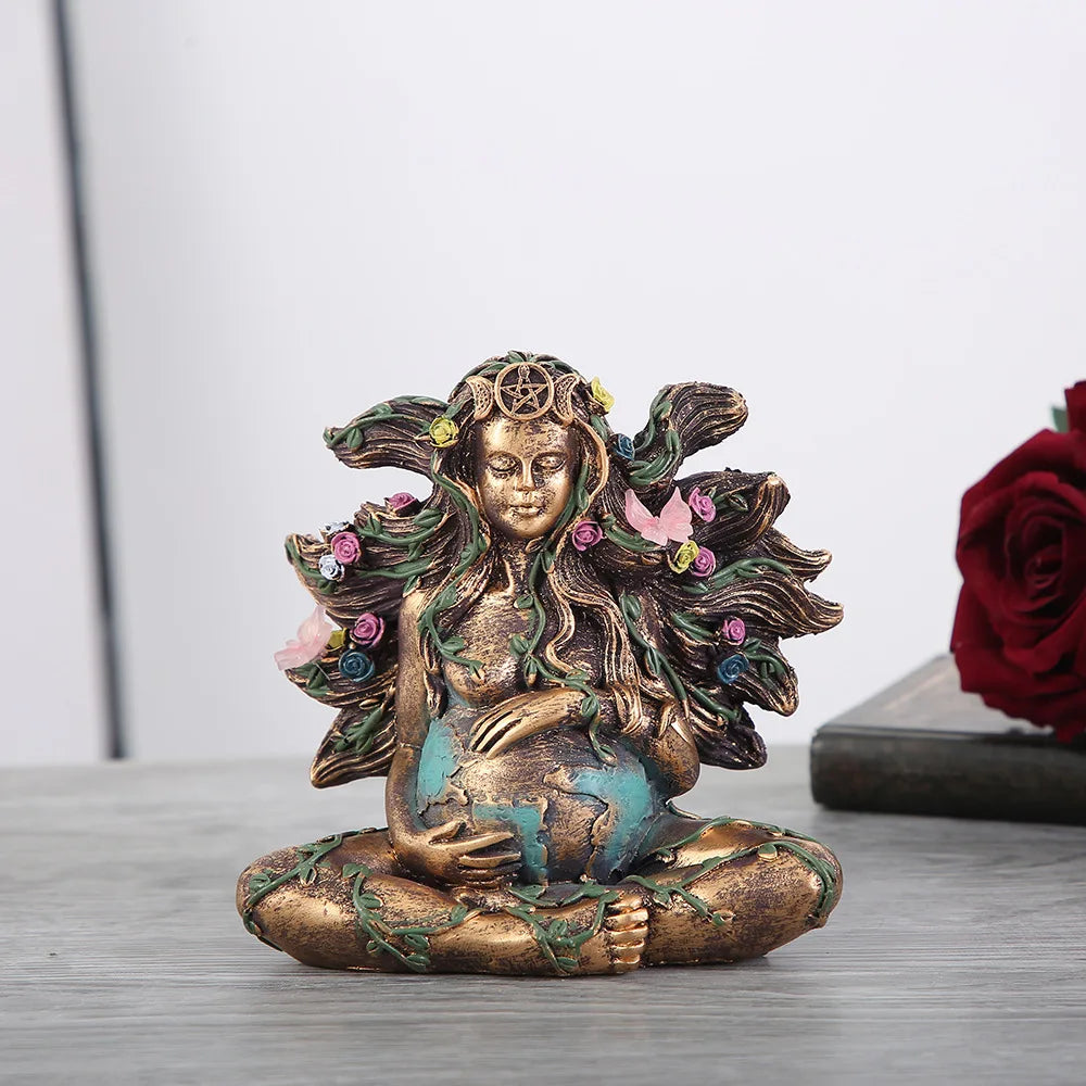 Butterfly Earth Mother Gaia Statue Resin Crafts Home Decoration Living Room Desktop Decor