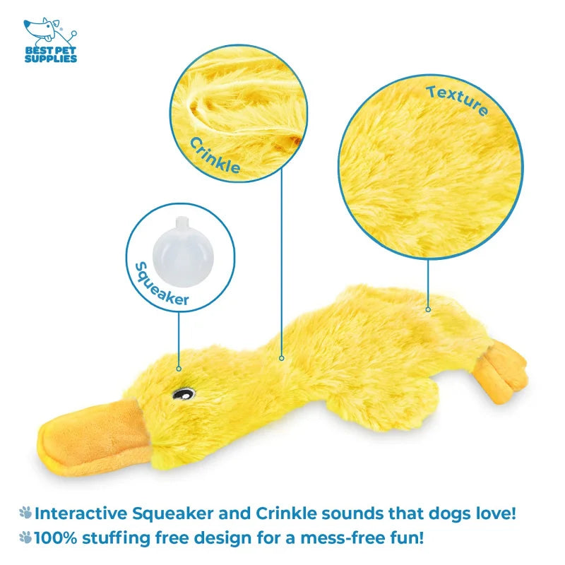 Dog Plush Sound Toy Yellow Duck Squeaky Interactive Stuffed Toy For Indestructible Dogs