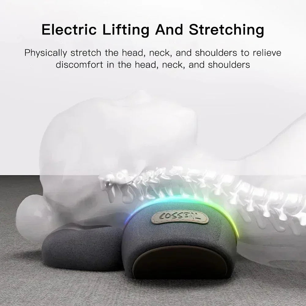 Okayso Electric Neck Massager Cervical Pillow with Hot Compress and Vibration for Neck and Shoulder Relief