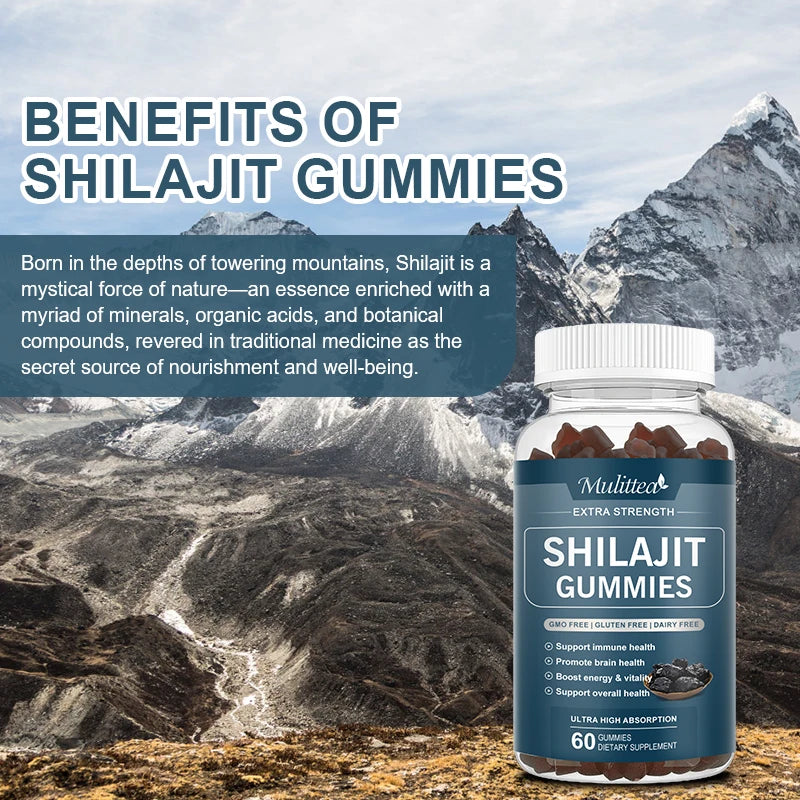 Mulittea Shilajit Gummies Trace Minerals Fulvic Acid