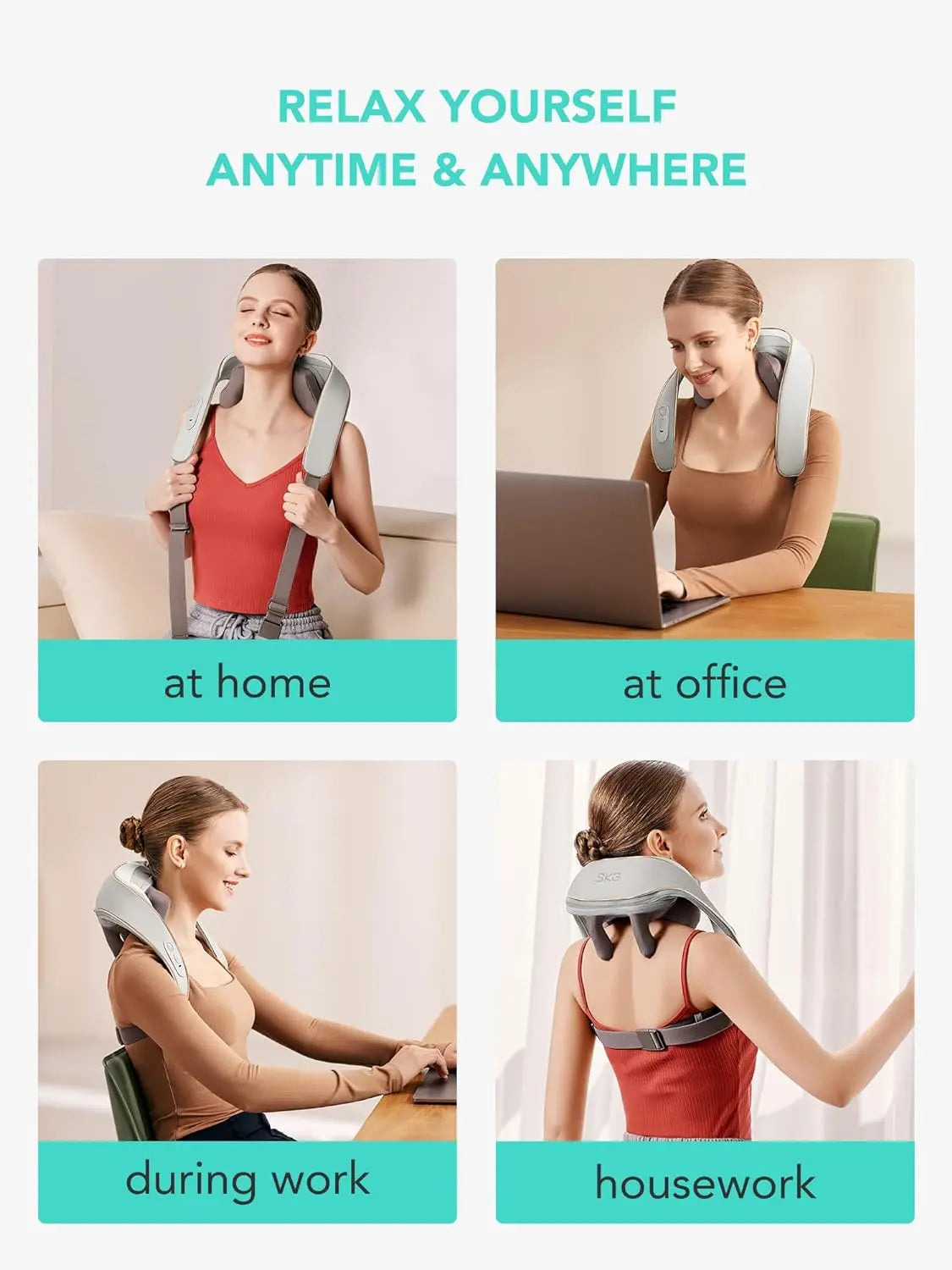 Neck and Shoulder Massager with Heat for Relaxation and Pain Relief Electric Massage Gift Idea SKG H5 Mini