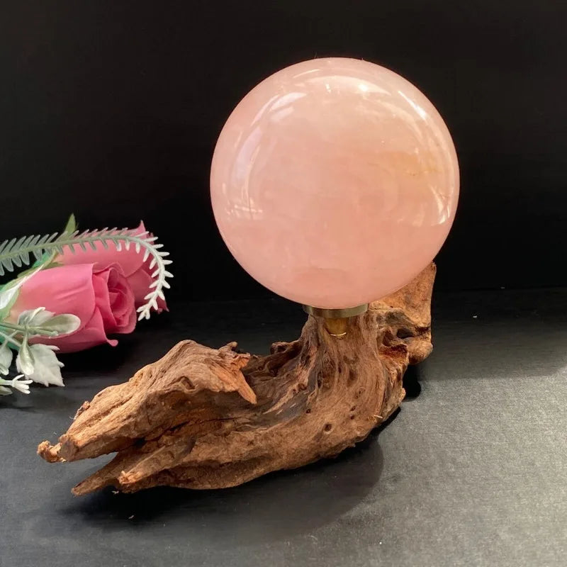 7-9cm Large Natural Rose Quarter Ball Healing Decoration Crystal Ball Room Decoration Pink Crystal Ball Souvenir Gift