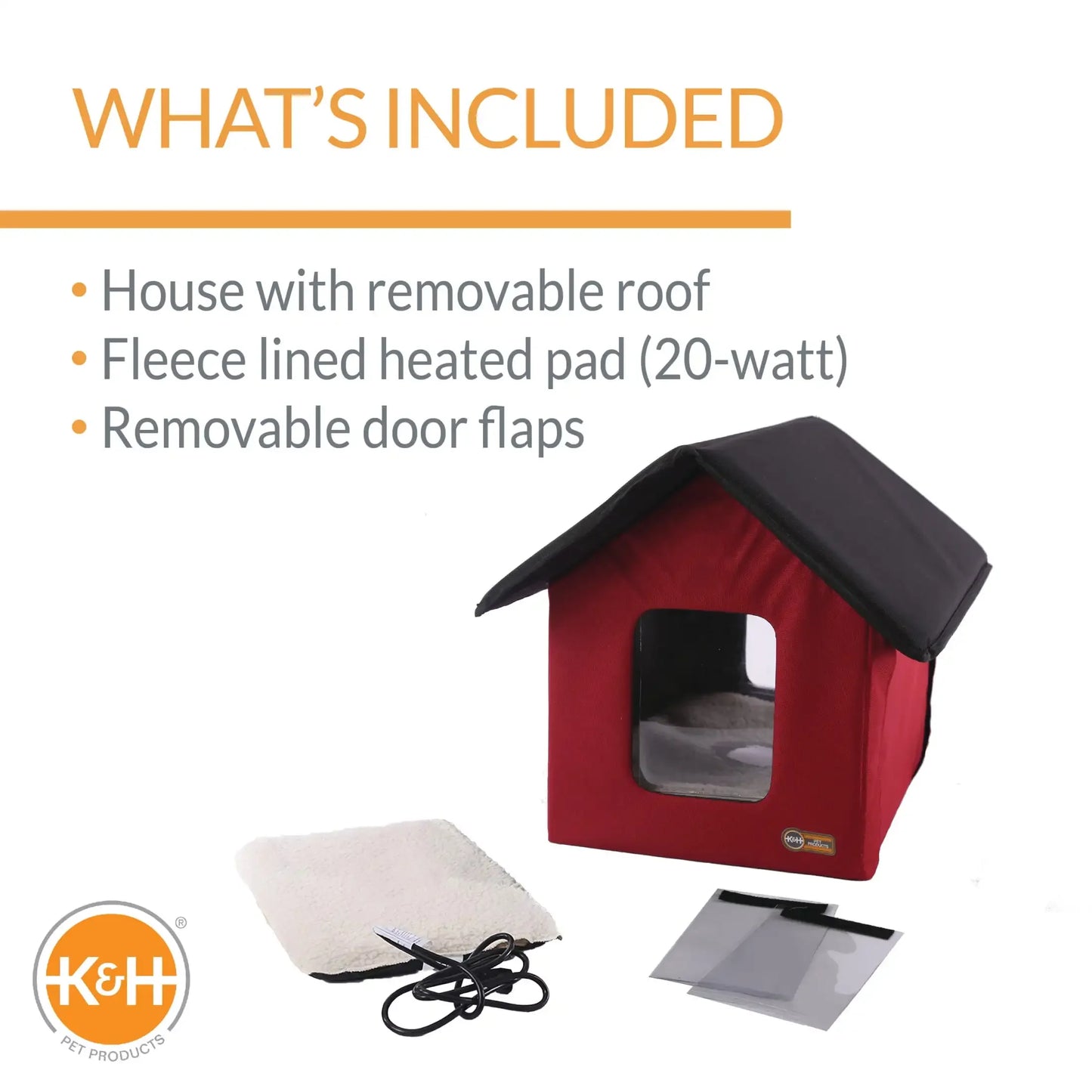 Heated Casa Kitty Outdoor Cat House Red 22 Inches