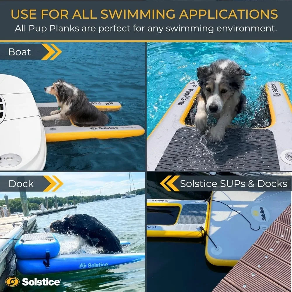 Original Inflatable Pup Plank Dog Float Ramp Ladder for Pools Boats Docks Dog Water Steps for Pets Up to 200 Pounds