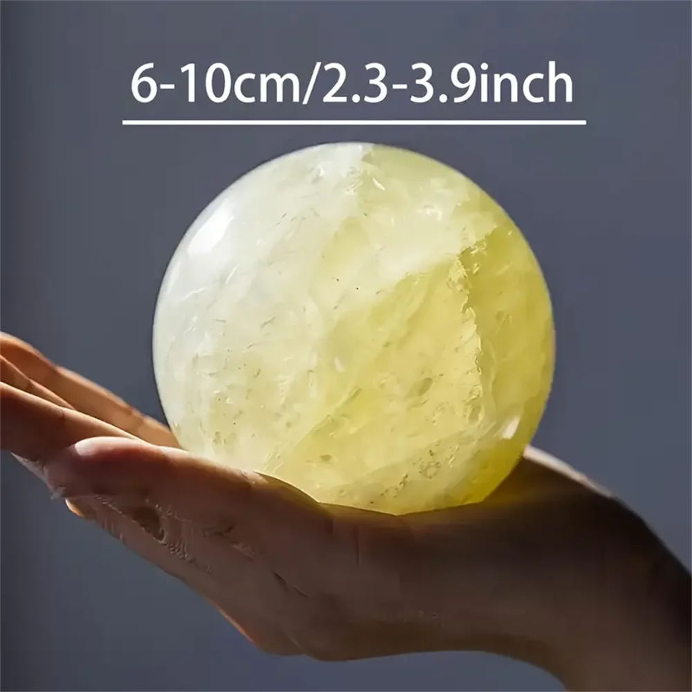 1pc AAAA+ grade natural lemon crystal ball, with golden shimmering silver content - the ideal crystal handicraft for crystal