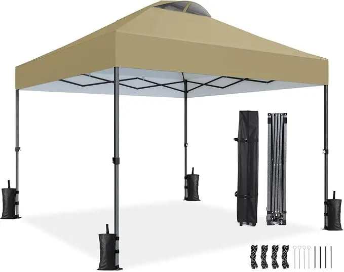 Amada 13x13 Pop Up Gazebo Outdoor Canopy Tent with Mosquito Netting for Backyard and Patio Furniture