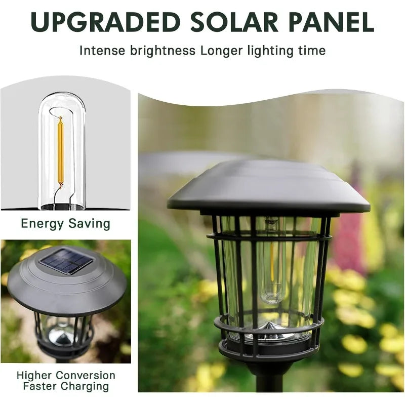 Grand Patio Solar Outdoor Lights 10 Pack Glass Pathway