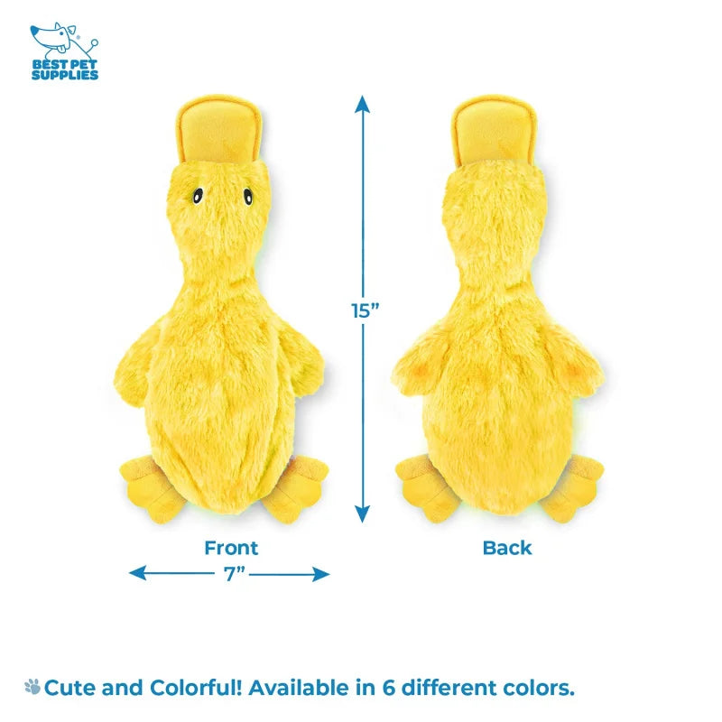 Dog Plush Sound Toy Yellow Duck Squeaky Interactive Stuffed Toy For Indestructible Dogs