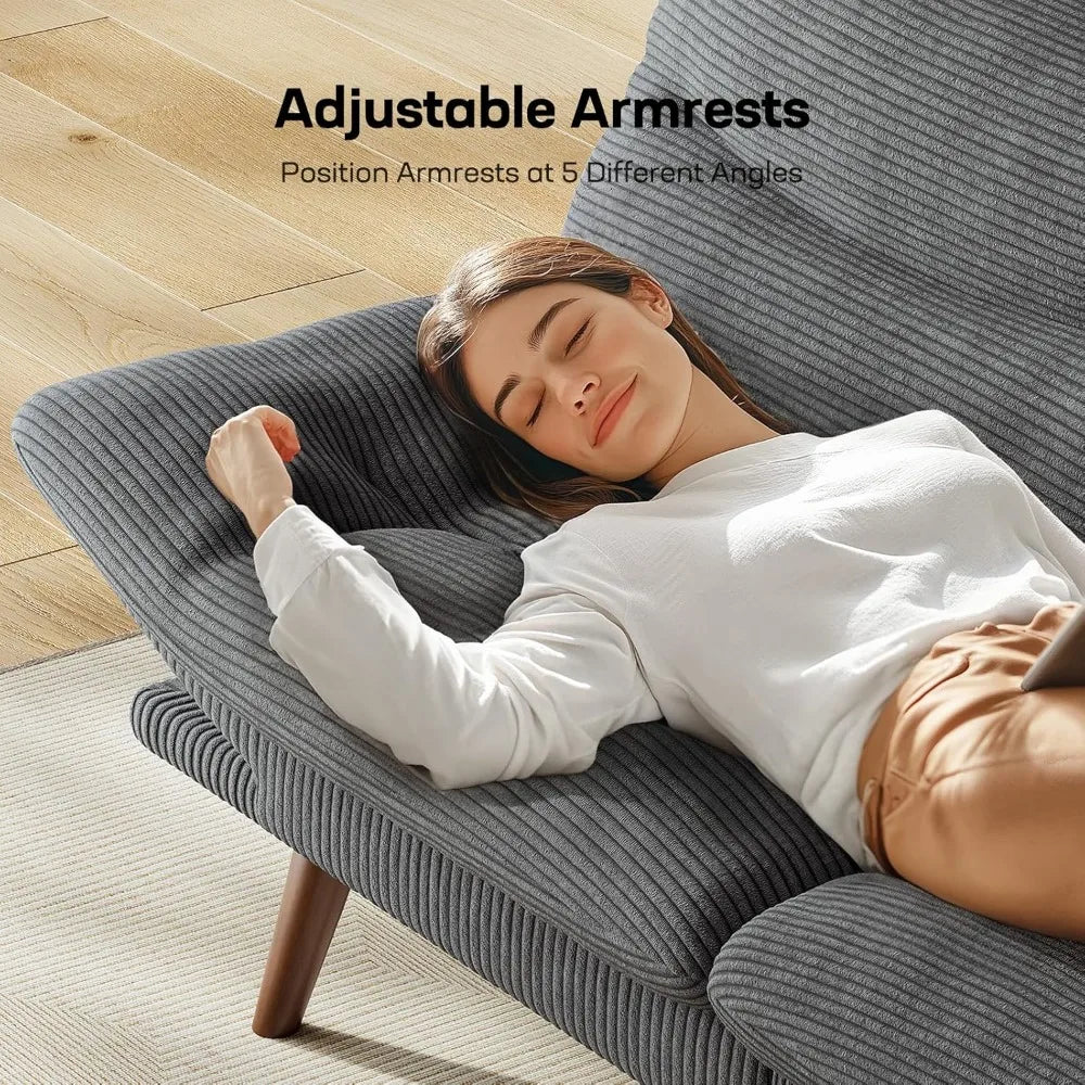 Convertible Futon Sofa Bed With Adjustable Backrest