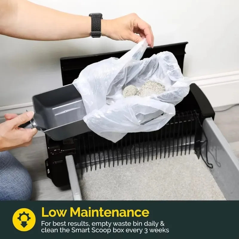 Free Shipping Self Cleaning Automatic Cat Litter Box Smart Scoop Cat Litter Box with 6 Bags and Carbon for Up to Two Cats 6 to 16 Pounds