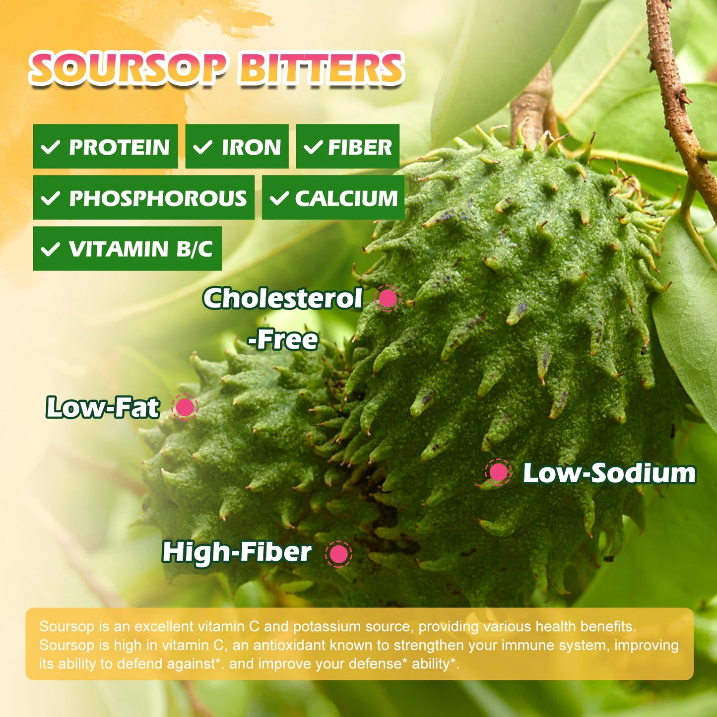 Beworths 60ml Soursop Graviola Extract Drops Support Immunity Kidney Health Detox Antioxidation Gluten Free