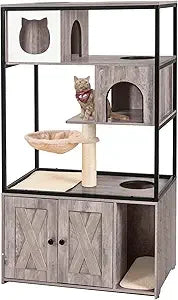 Wooden Cat Washroom Furniture Enclosure Hidden Litter Box