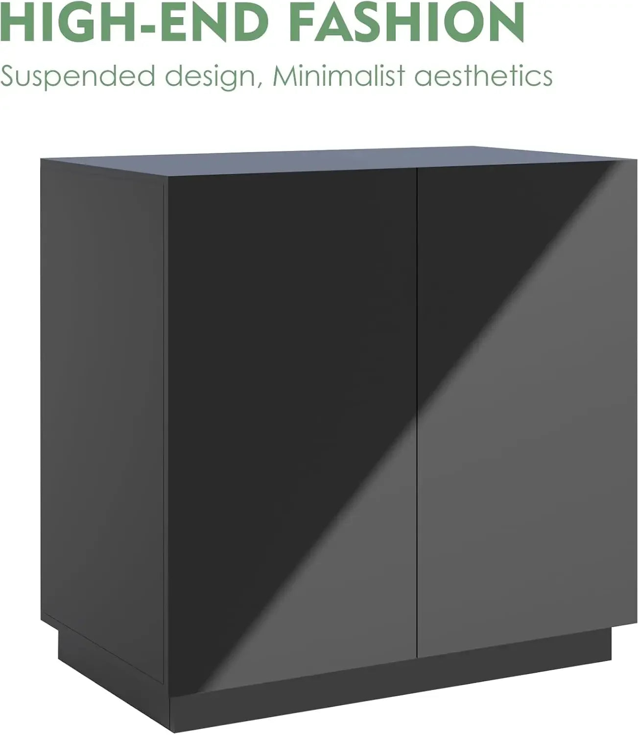 Litter Box Enclosure Large Cat Litter Box Furniture Modern Design with Storage Side Cabinet in Black