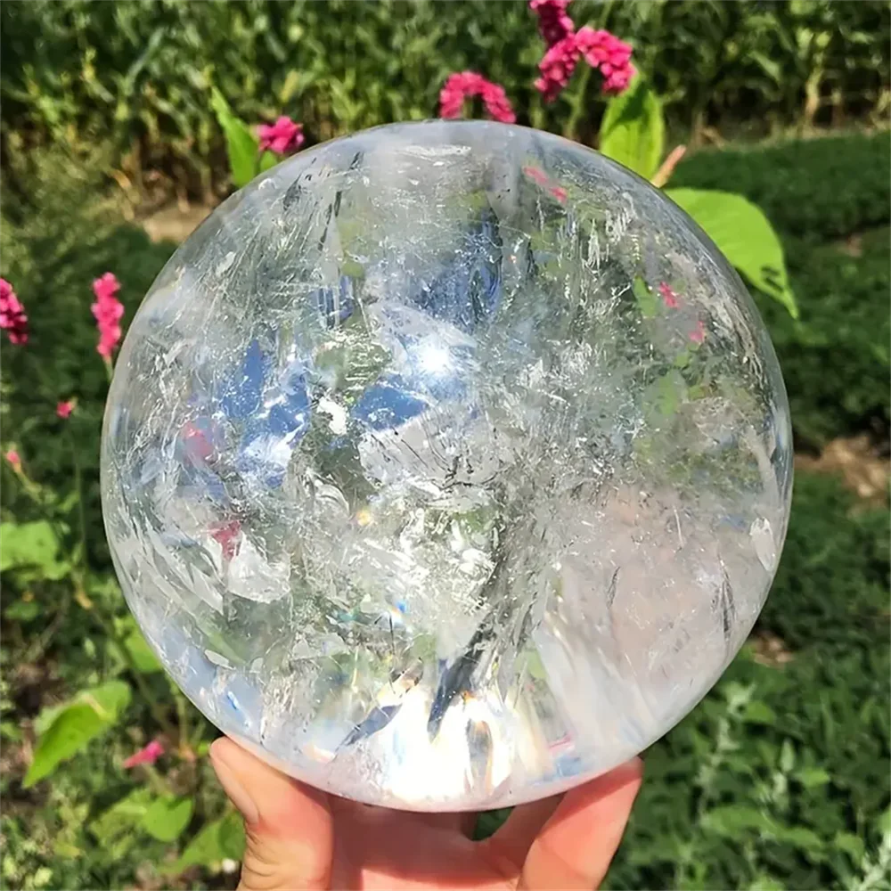 Delicate White Calcite Crystal Ball Healing Gemstone Gift