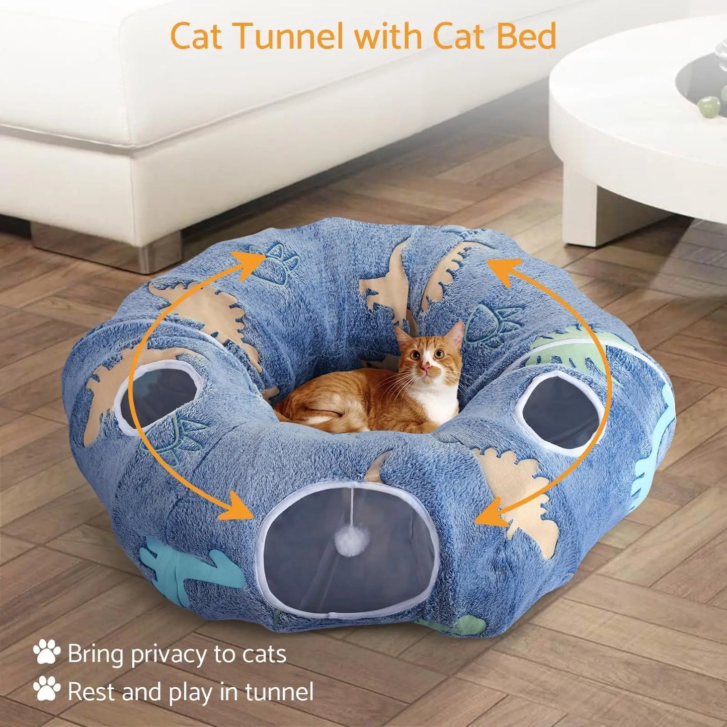 Cat Tunnels For Indoor Cats Foldable Washable Play System