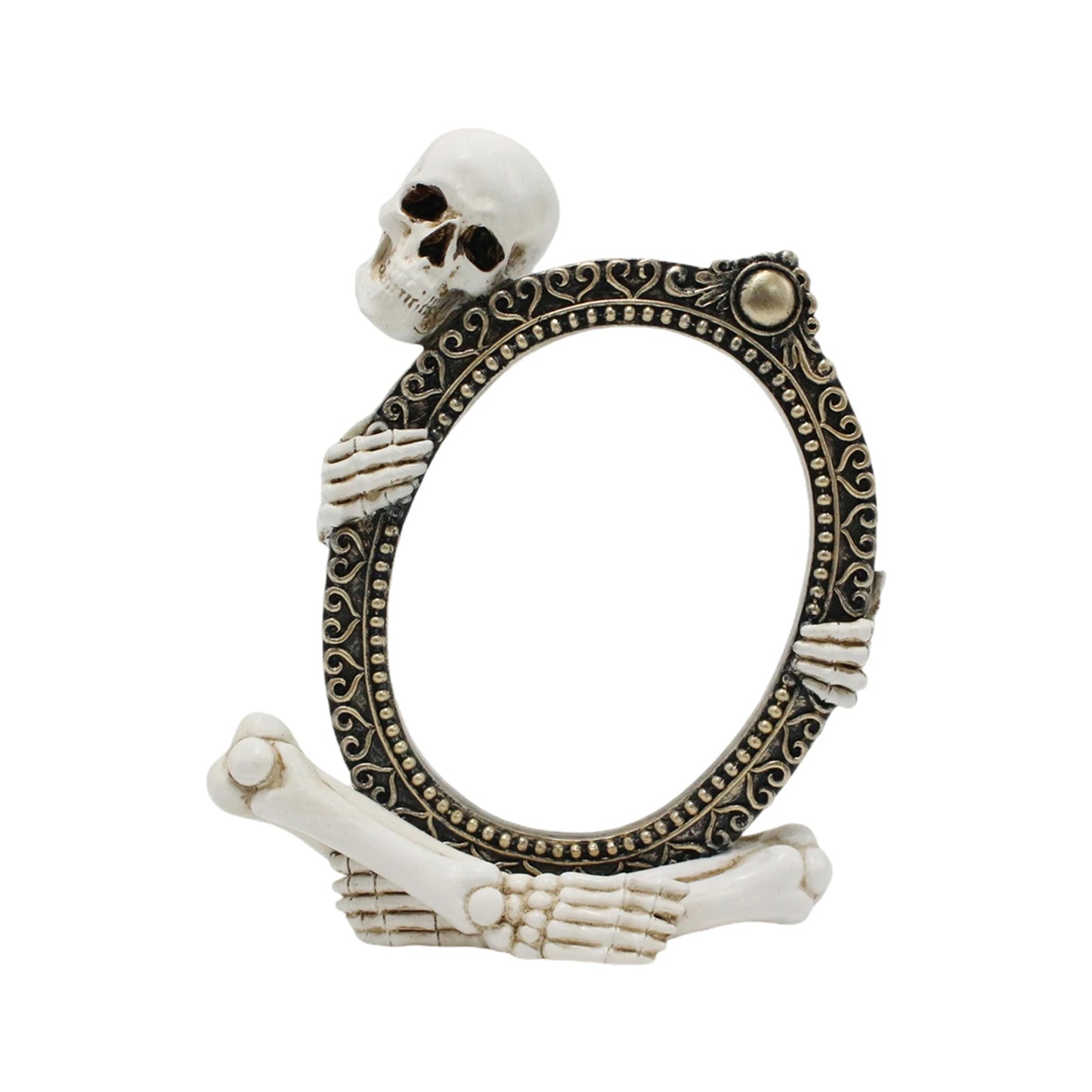 Gothic Raven Perched Skull Statue Halloween Tabletop Decor