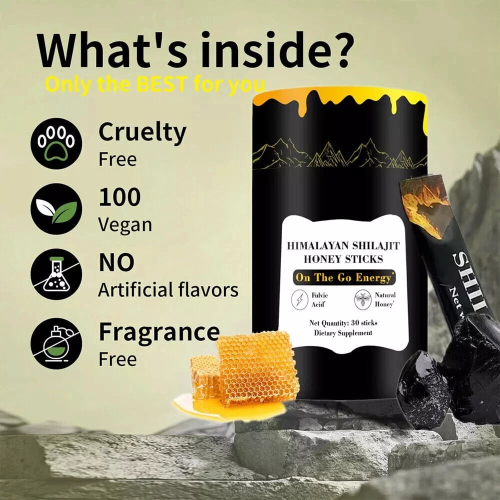 Shilajit Honey Sticks 30 Pack For Energy And Cognition