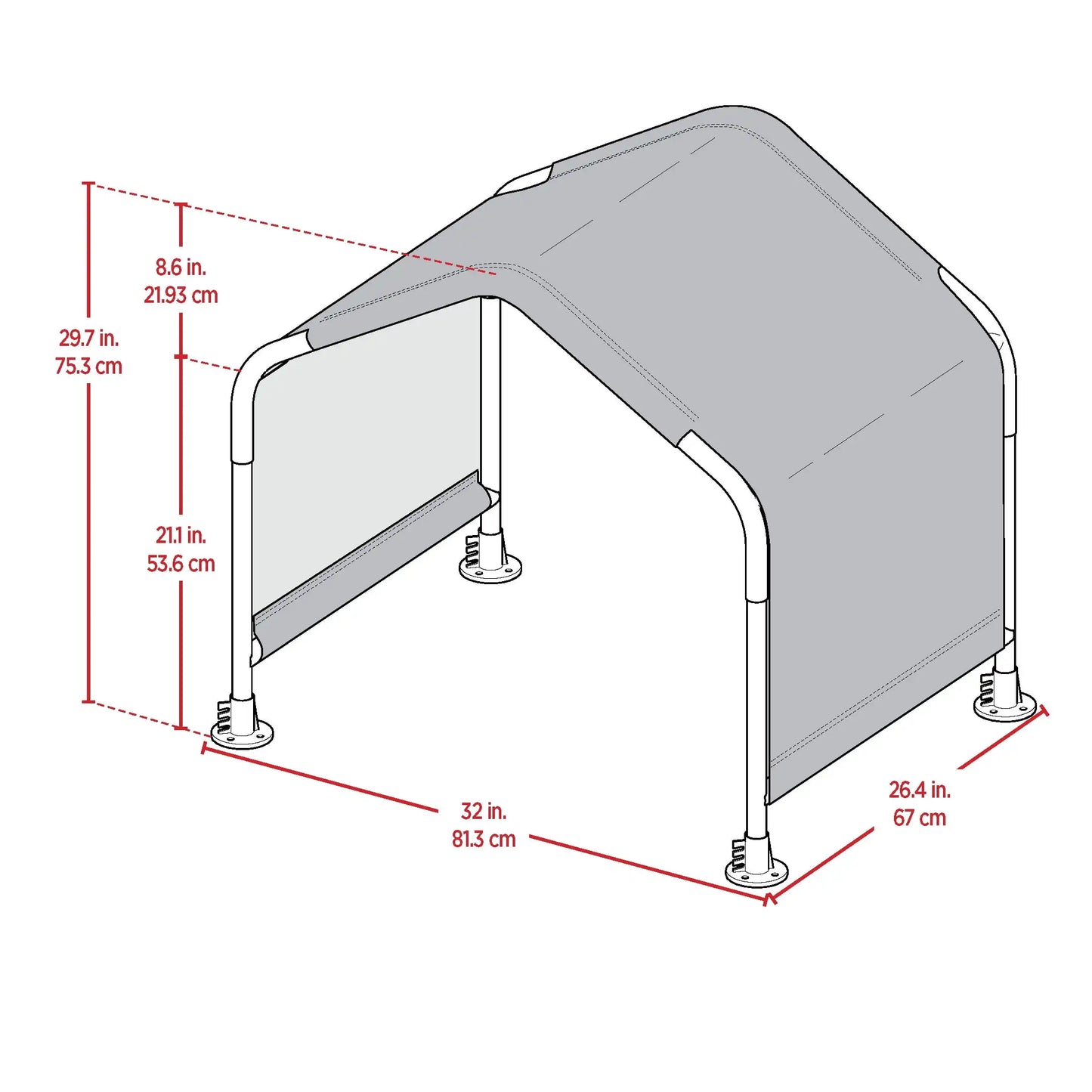 Pet Shelter Shade Tent 2.5 x 2 x 2.5 ft for Dogs Cats Animals Blue Small
