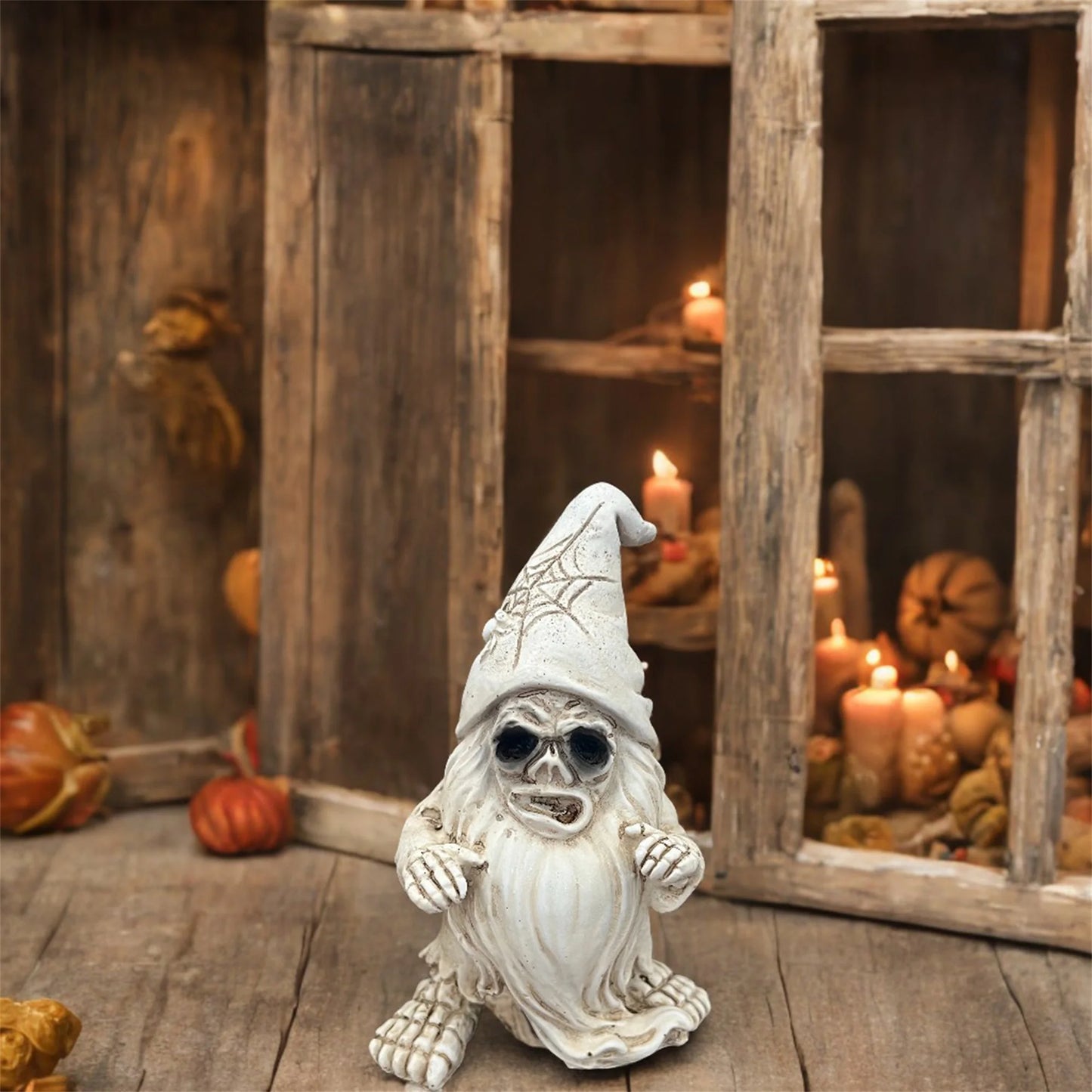 Creepy Witch Gnome Figurine Halloween Decoration Garden